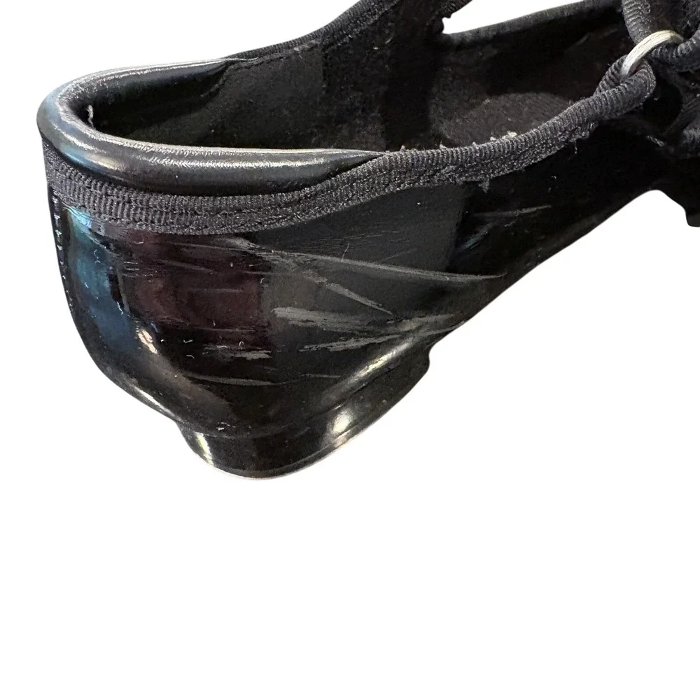 Tap Shoes Girls 1A Black Patent Leather Adjustable Strap‎ Hook and Loop Closure
